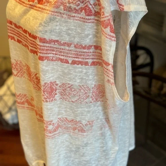 Kate & Sam Gauzy American Flag 4th of July Shirt 3X Sleeveless Peekaboo Back - Picture 3 of 7